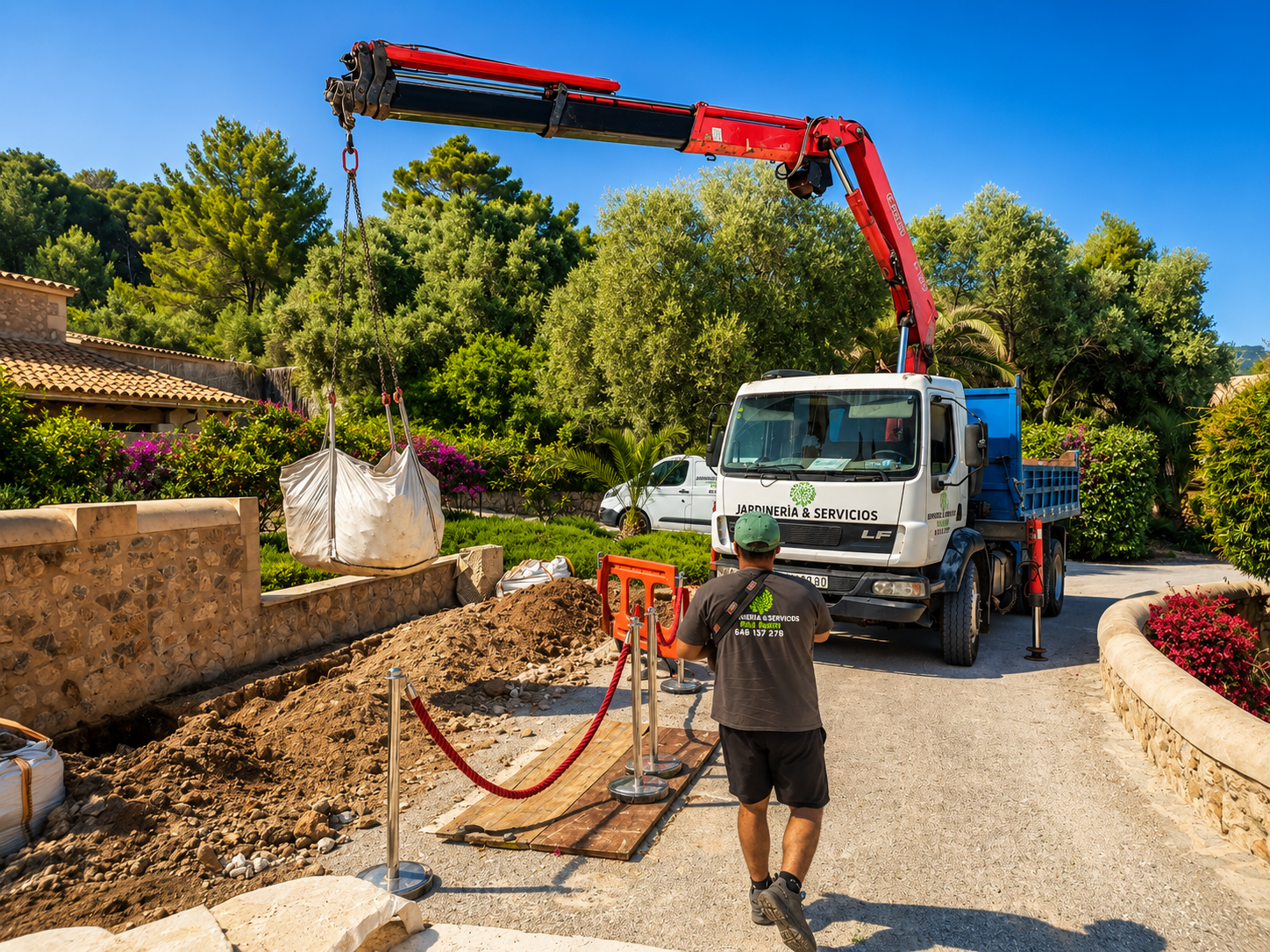Camiones con grúa jardinería Mallorca